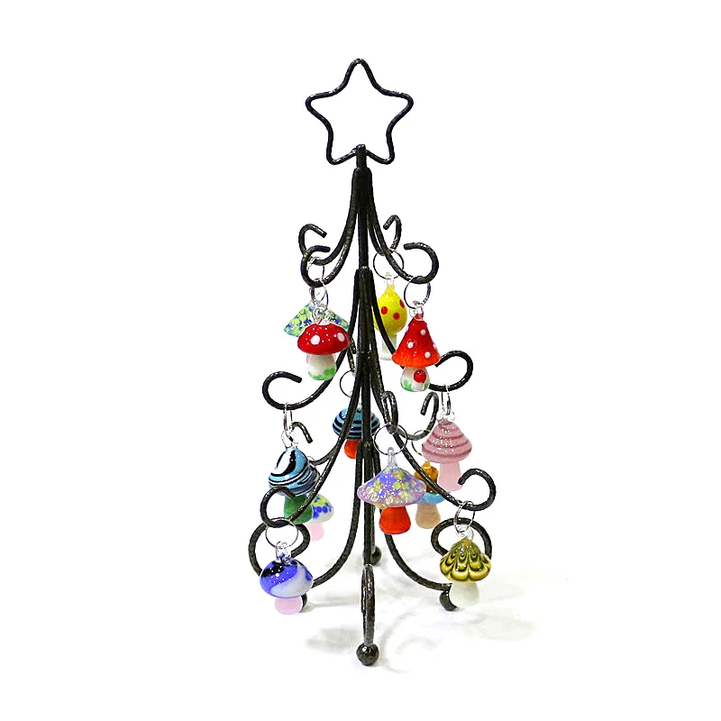 Charming Bronze Iron Christmas Ornaments with Colorful Mini Mushroom Accents Review